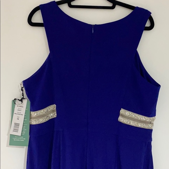 Scarlett blue fitted dress and see through detail - Picture 5 of 5